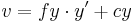 v=fy \cdot y' + cy