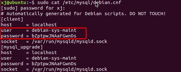 我的Ubuntu系统上安装MySQL后的账号和密码