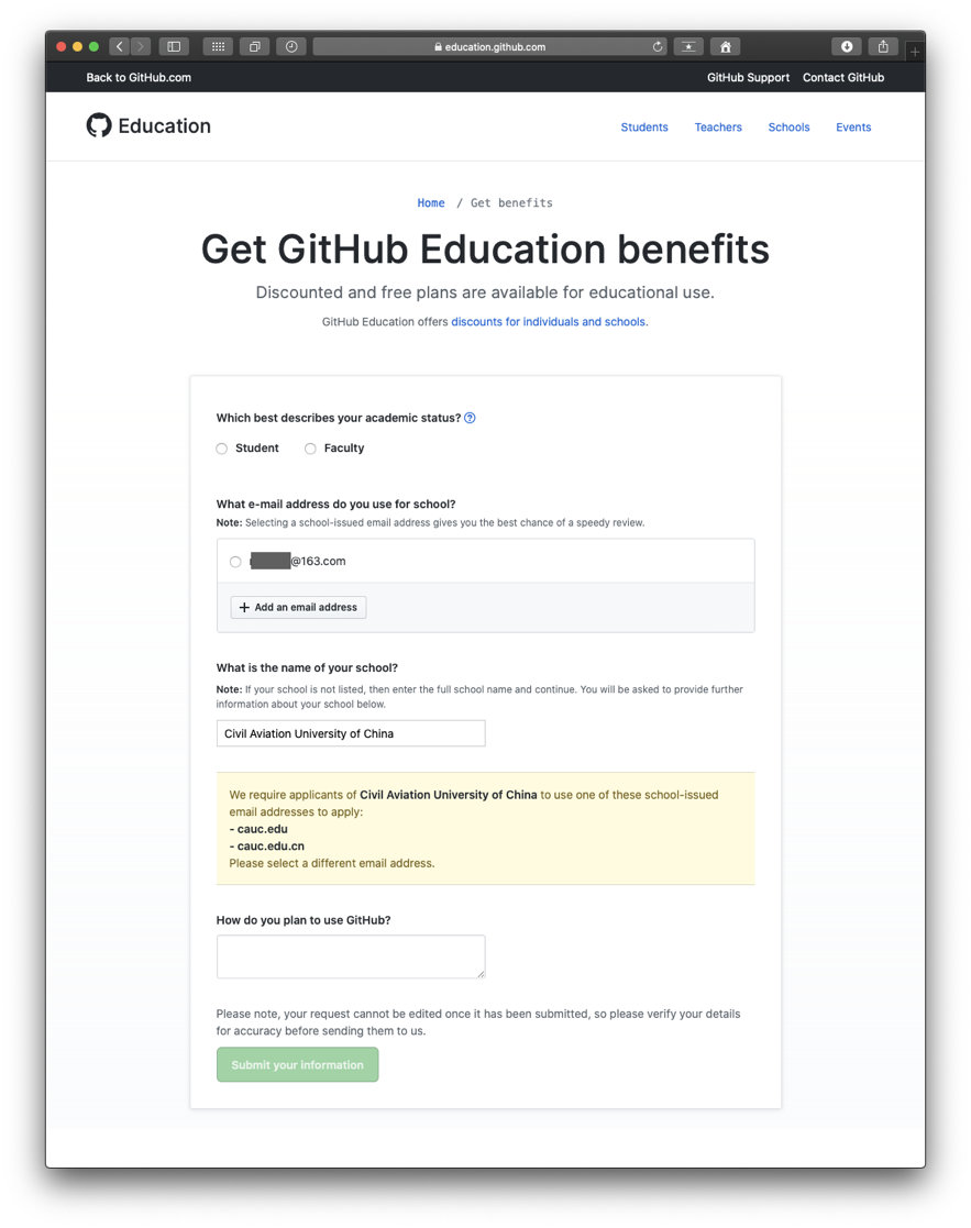 Get Github Education Benefits