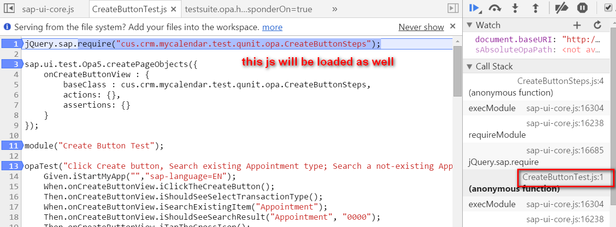 OPA 4 - createButtonTest
