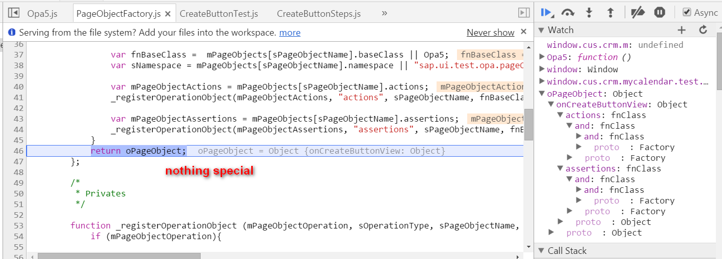 OPA 5 - CreateButtonTest creates CreateButtonSteps