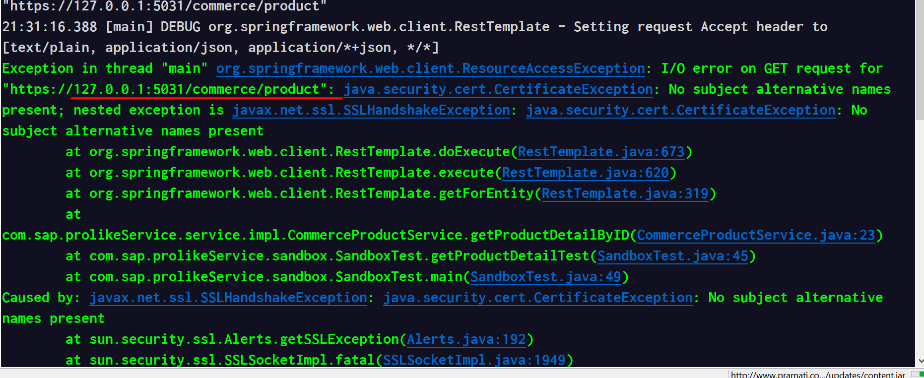 JDK安全证书的一个错误消息 No subject alternative names present的解决办法