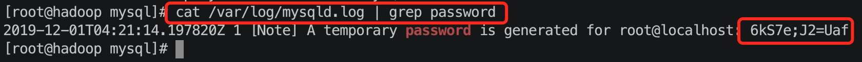 Review the default generated password