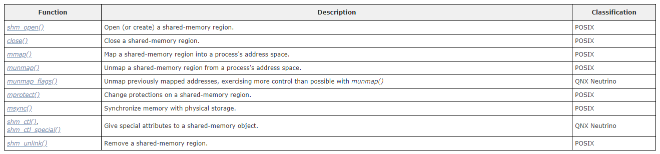 QNX shm API