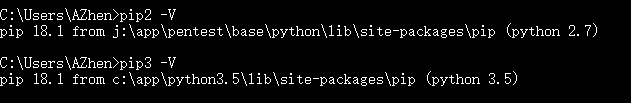win下python2,3和pip2,3双版本共存