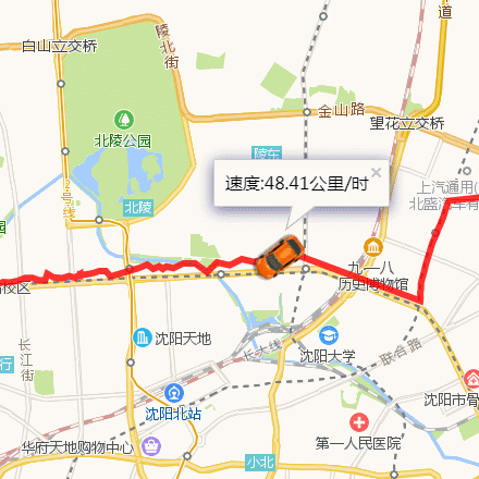 高德地图轨迹回放消息框内展示车辆速度且随车辆移动