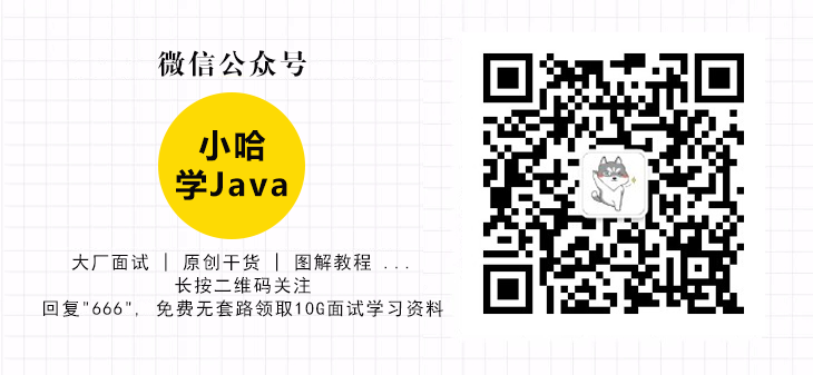 關注微信公眾號【小哈學Java】,回復【資源】，即可免費無套路領取資源鏈接哦