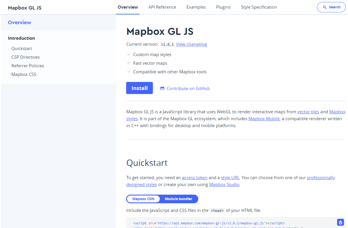 mapbox GL官网