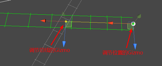 正常情况下CinemachinePath选中路径点时有两个Gizmo