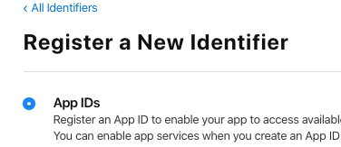 选择创建App IDS