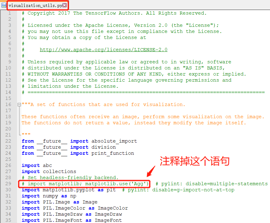 UserWarning: Matplotlib is currently using agg in Object Detection API