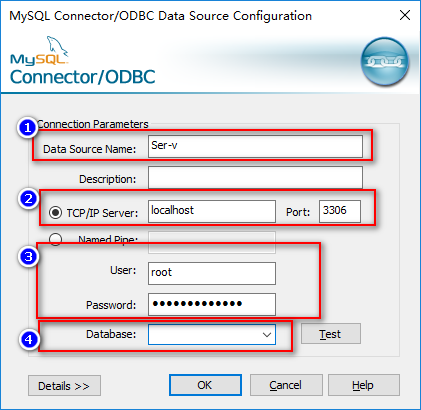 图23 ODBC连接MySQL地址