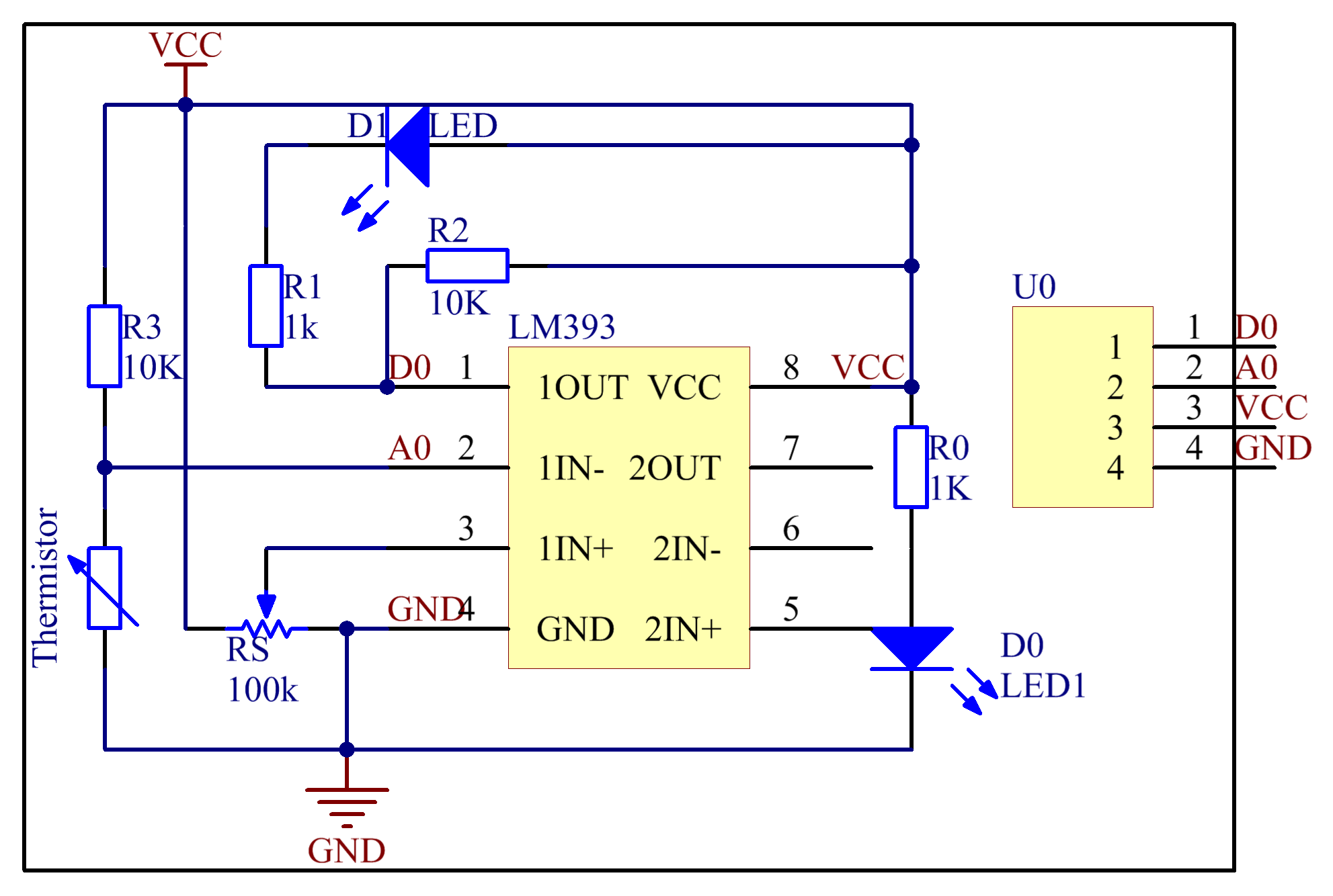 温度传感器模块原理图