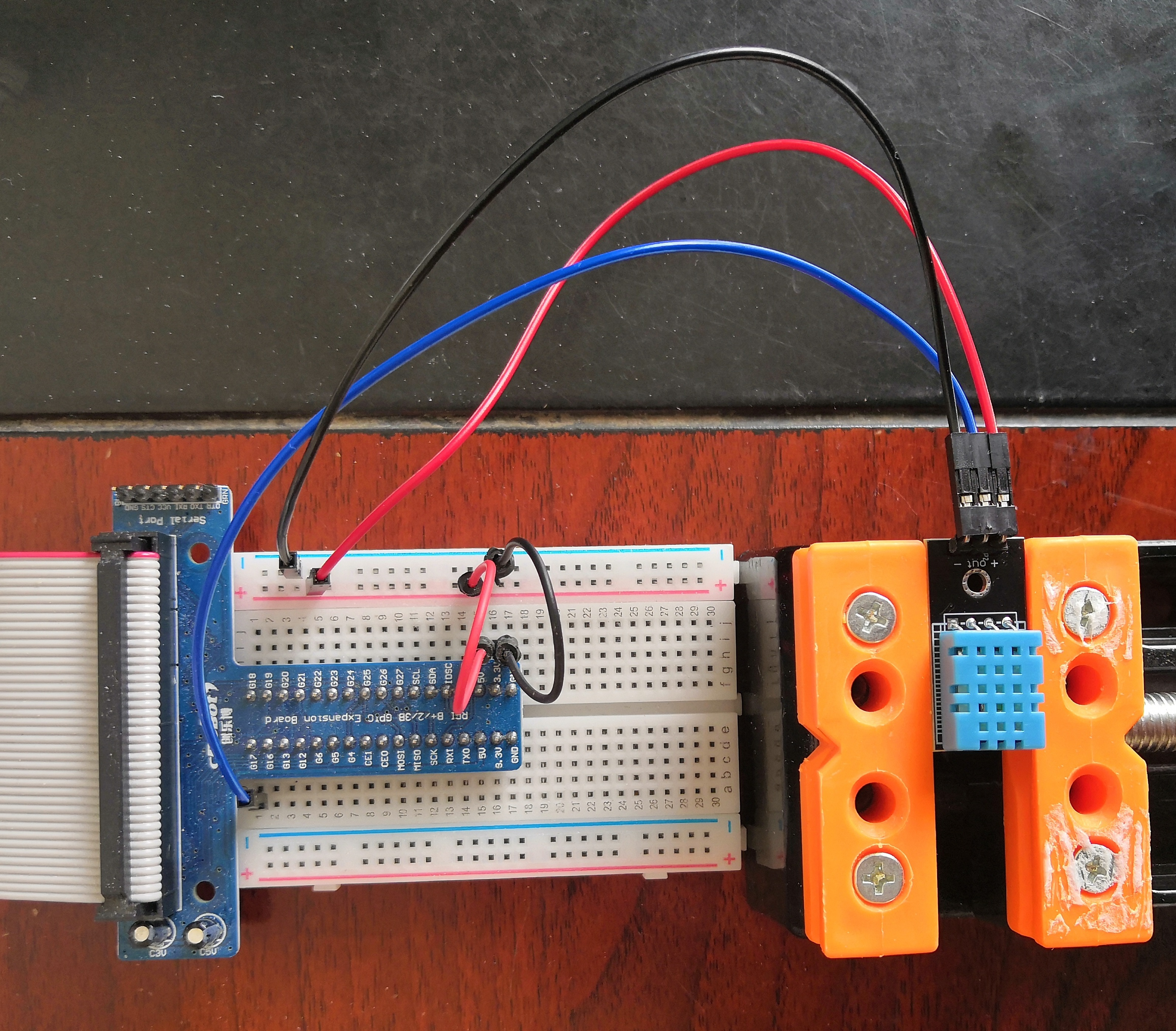 温湿度传感器DHT11 实验实物接线图