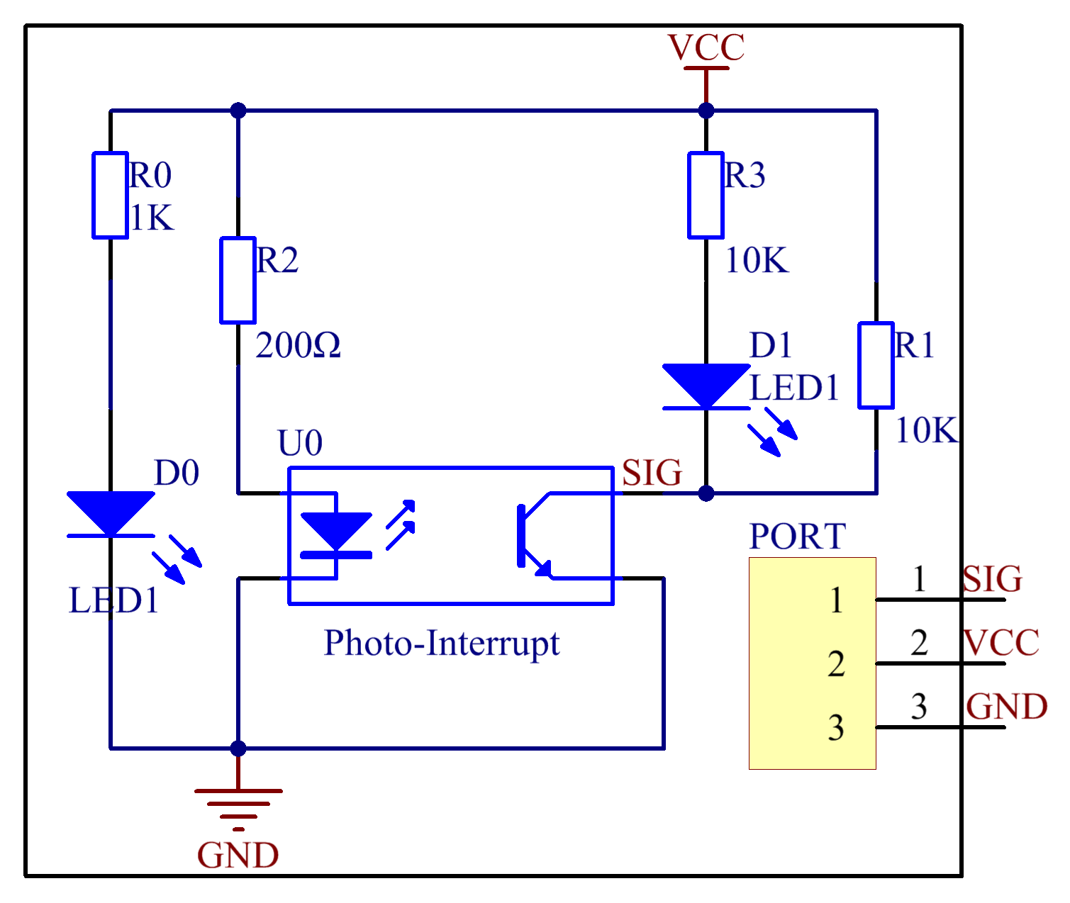 U型光电传感器模块原理图