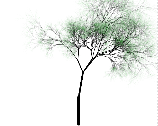 戦闘へのWebフロントエンドエントリ：HTML5のキャンバスアナログ実装、木の成長