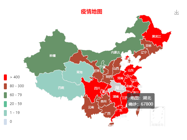 疫情地图 echarts vue demo