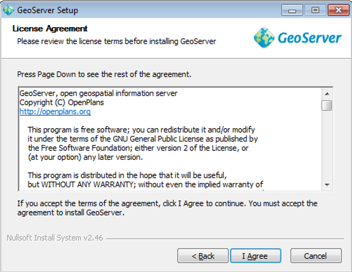 附图2- 3 GeoServer许可说明