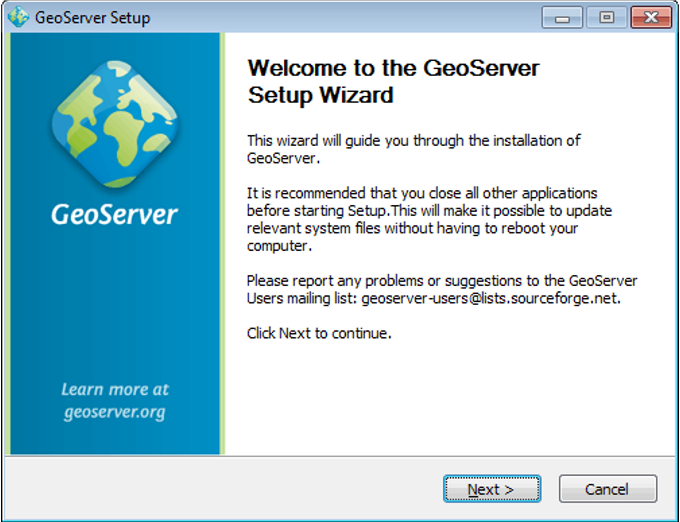 附图2- 2 GeoServer安装向导