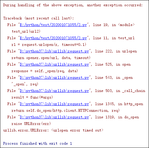 Python：捕获urllib.request超时异常的2种方法_python request 捕捉异常-CSDN博客