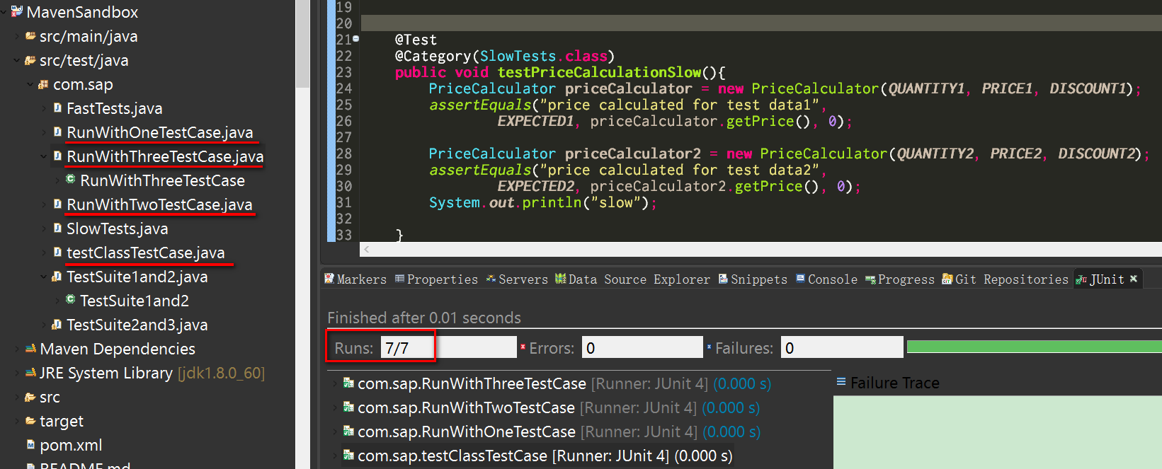运用Java JUnit结构里的@SuiteClasses注解办理测试用例