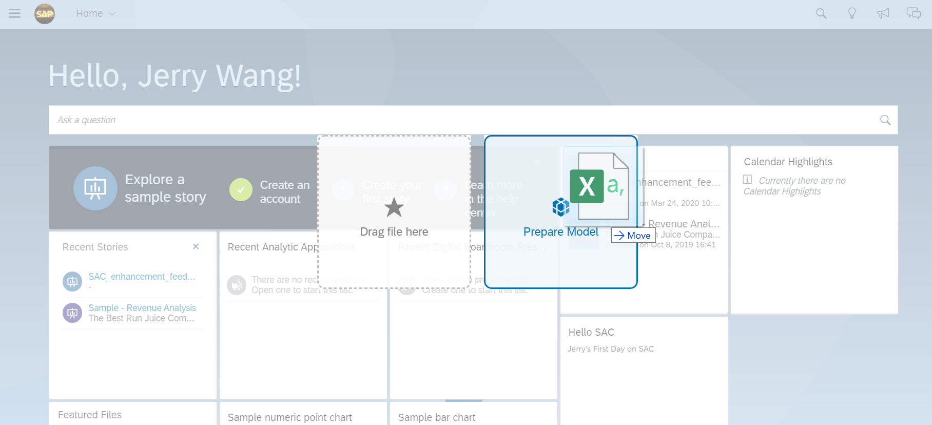 SAP Analytics Cloud学习笔记(一)：从CSV文件导入数据到Analytics Cloud里创建模型和Story