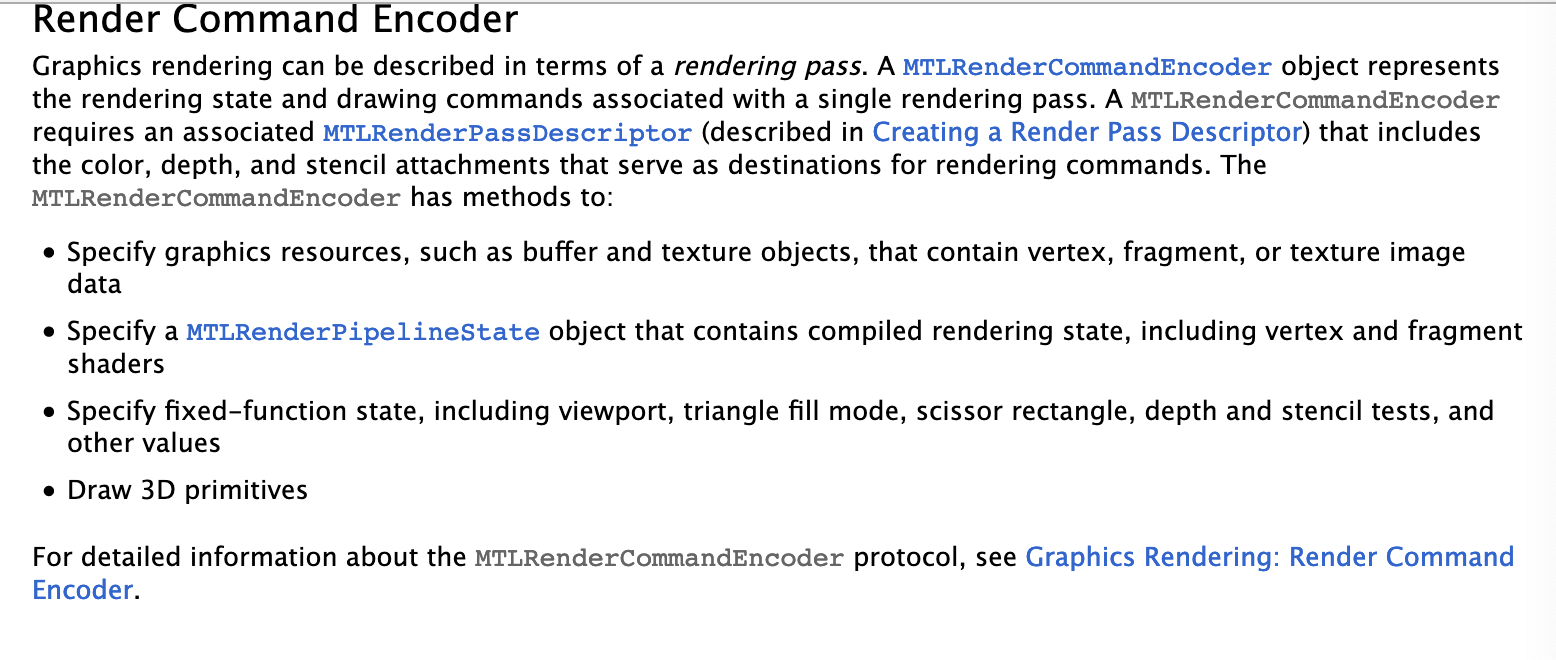 MTLRenderCommandEncoder命令编辑器提供的功能