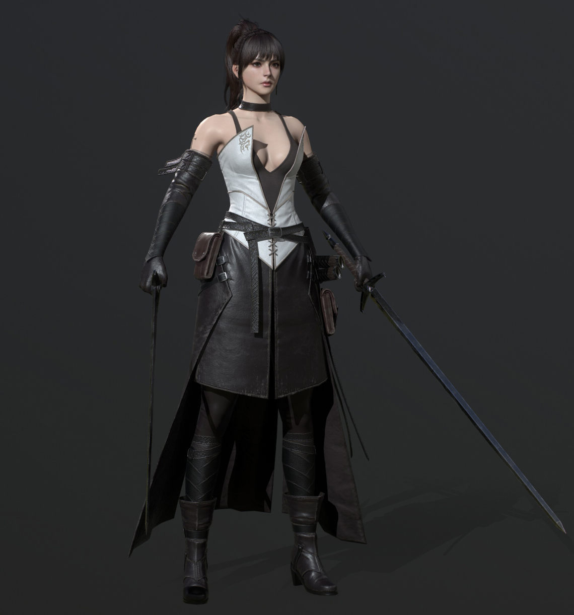 3d模型欣赏:《sword girl》古风 女战士角色 次世代 zbrush雕刻