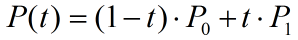 一阶贝塞尔曲线公式