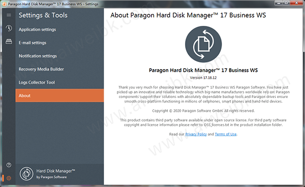 paragon software hard disk managed