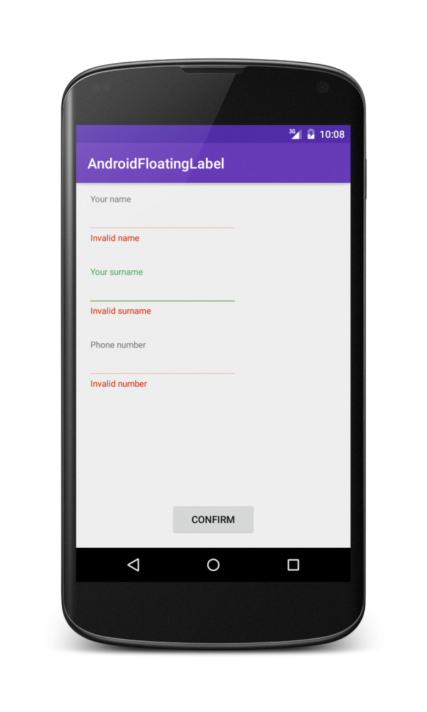 android浮动标签android设计支持库textinputlayout–浮动标签