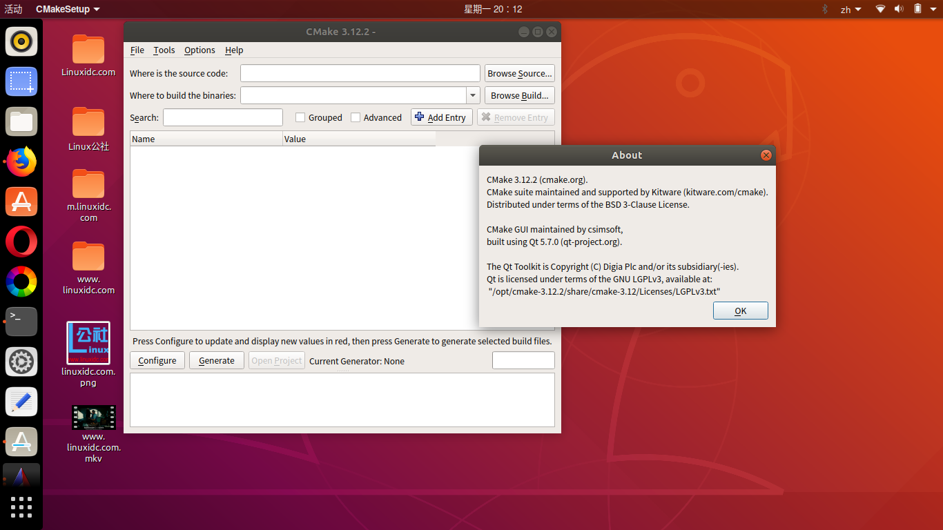 coomand to install cmake ubuntu