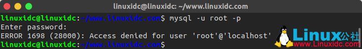 MySQL提示ERROR 1698 (28000): Access denied for user