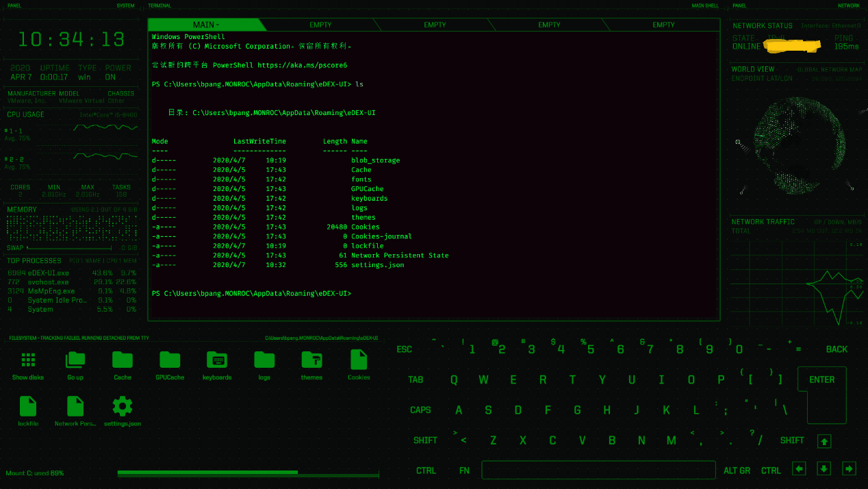 酷炫的终端模拟器eDEX-UI_exde-uilinux系统-CSDN博客