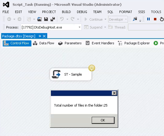 sql server integration services(ssis)中的腳本任務調試