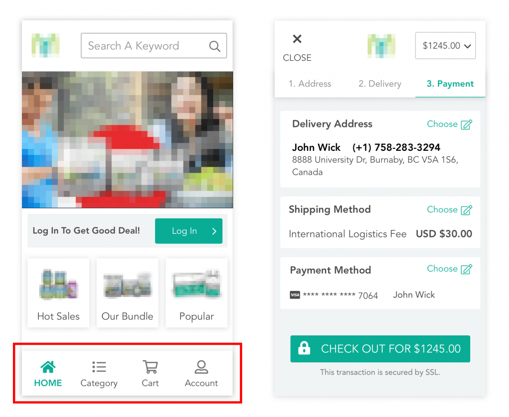 中老年电商导航与结算设计
