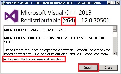 Windows Server 安装 MySQL，安装 Microsoft Visual C++ 2013 可再发行组件包