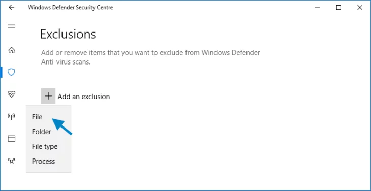 Windows Defender排除