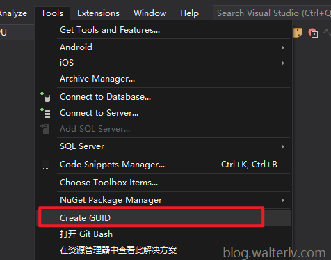 Visual Studio 自带的 GUID 生成工具