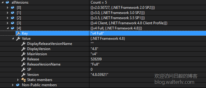 已安装的全部 .NET Framework