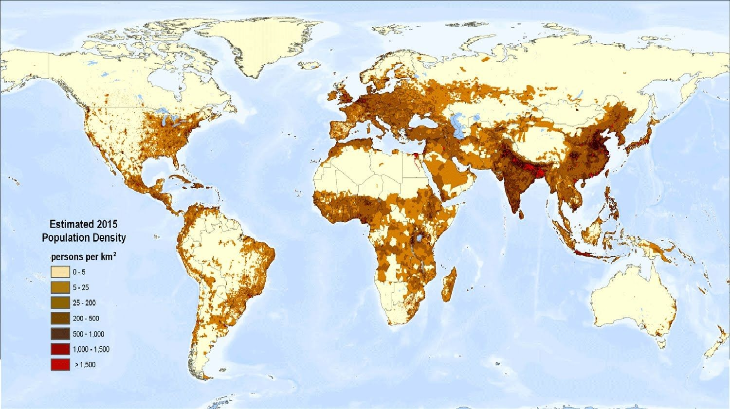 全球人口分布图图片