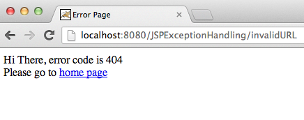 jsp error code 404 page, exception handling in jsp