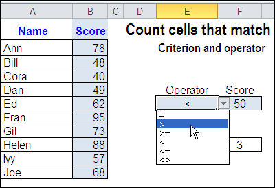 快速更改excel countif函数的结果