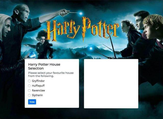 Harry Potter App Landing page after adding Logo
