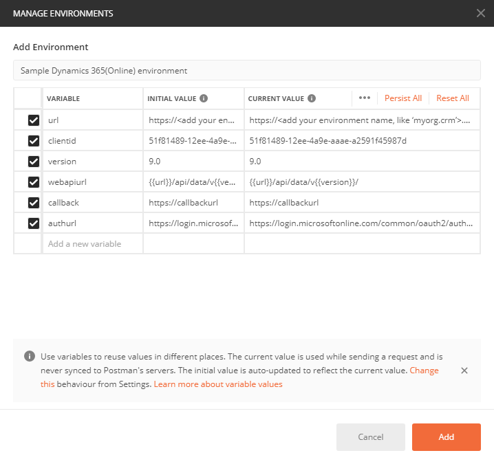 postman-dynamics-365-webapi-dynamics-365-on-premises-postmans