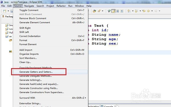 eclipse怎么自动生成get,set方法,构造方法