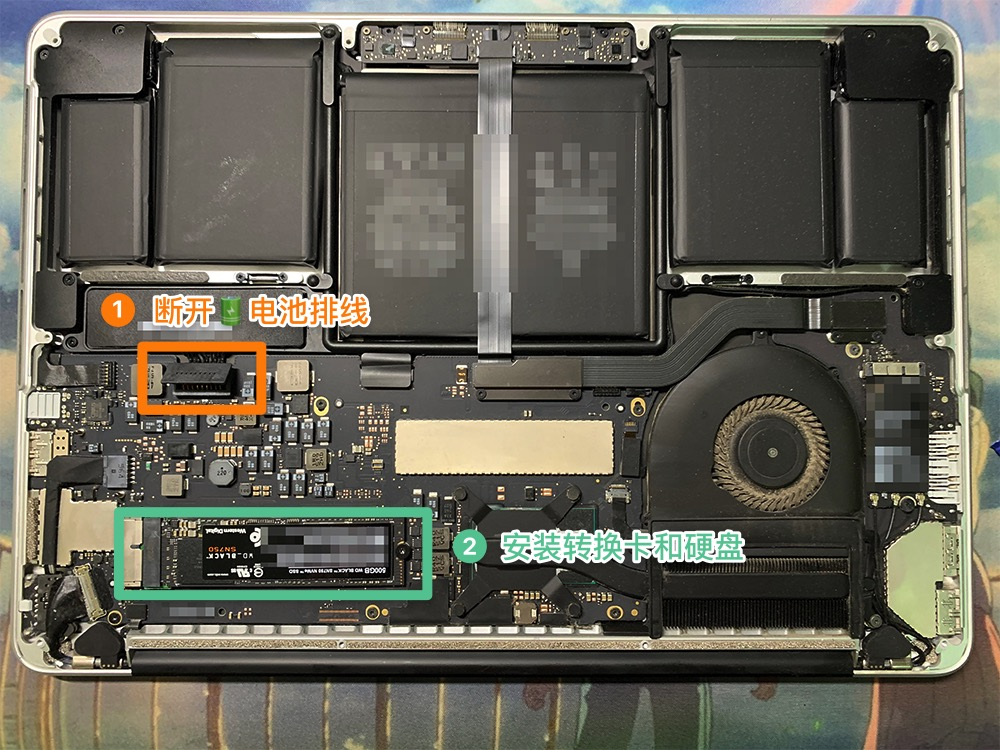 MacBook Pro (Retina, 13-inch, Early 2015) 更换NVMe SSD 西部数据