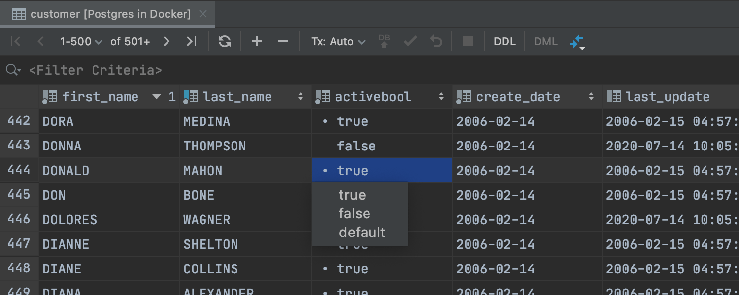 New UI for boolean values