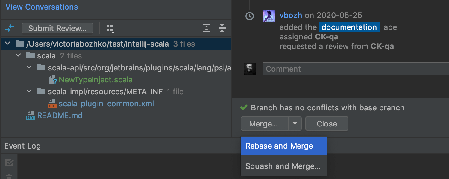 GitHub Pull Requests support