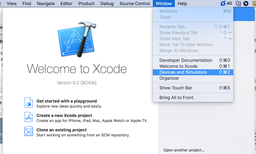 Xcode devices. Xcode devices